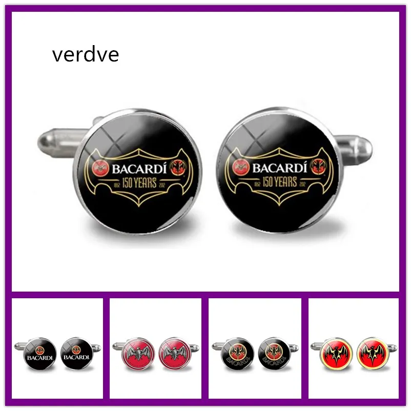 

VERDVE 2018 New Bacardi logo Cufflinks Men Shirt Accessory Hand craft Cuff Wine Symbol Cufflink Silver Jewelry Wedding Gifts