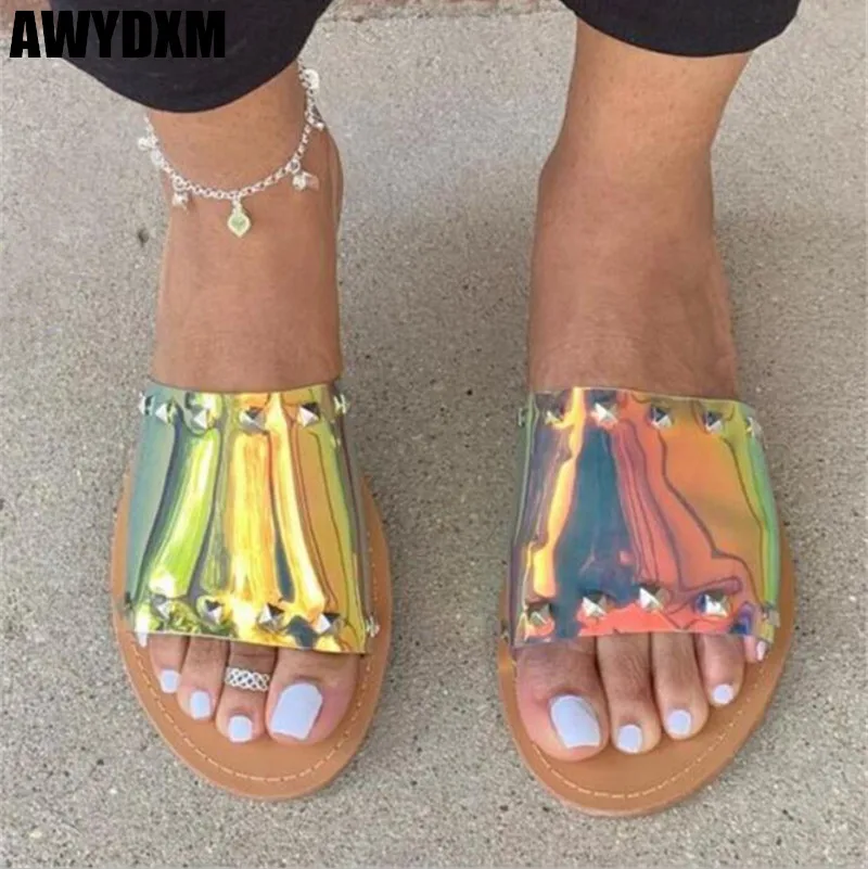

Women shoes new fashion open toe outdoor Beach Comfort slip on flat Slide ladies light Breathable casual shoe woman slipper S828