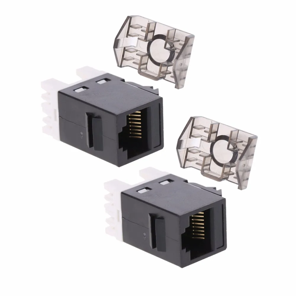 

2Pcs UTP CAT6 Network Module RJ45 Connector Cable Adapter Keystone Jack