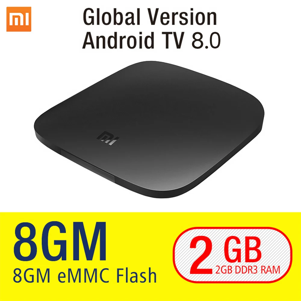 Глобальный Xiaomi mi Box 3 Android tv Box Cortex-A53 четырехъядерный 2 г 8 г BT4.1 двухдиапазонный wifi Google Cast Netflix медиаплеер mi tv BOX