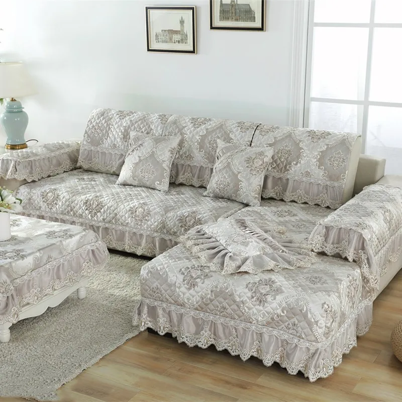 European Style Floral Embroidered Sofa Covers Sofa Towel Four