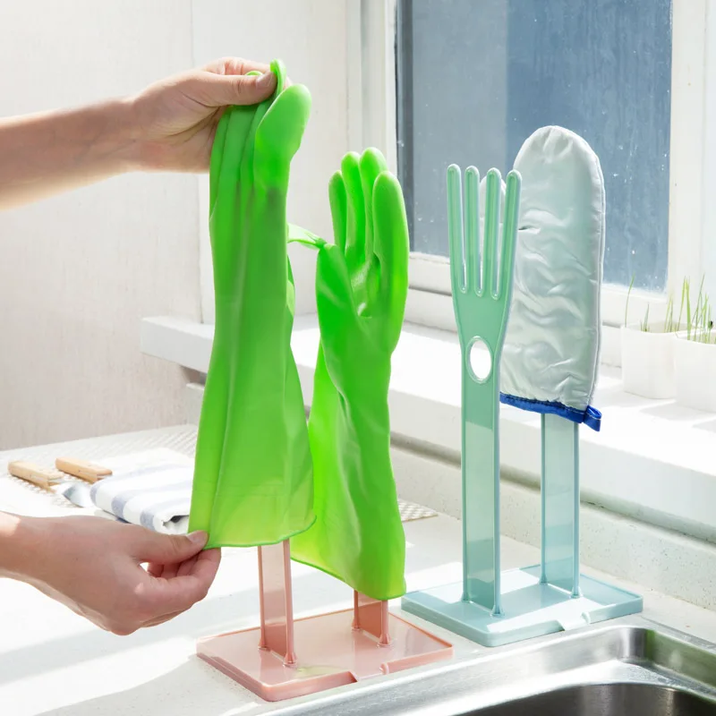Plastic latex gloves drain rack Household rubber gloves towel drying