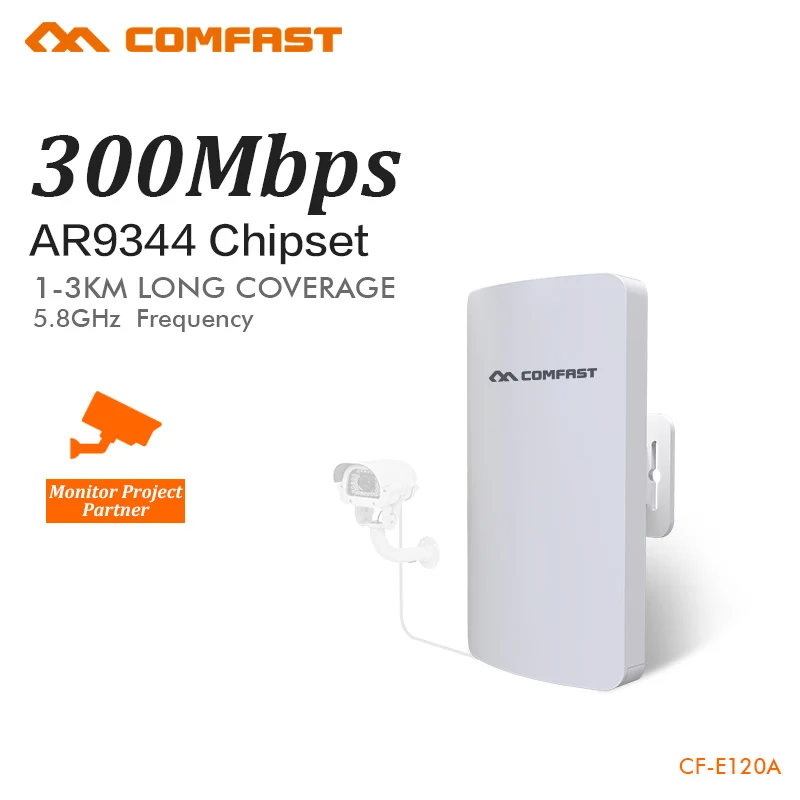 COMFAST wireless bridge 5.8ghz 300mbps mini outdoor CPE wifi router for ip camera project 1-2km long range amplifier CF-E120A COMFAST wireless bridge 5.8ghz 300mbps mini outdoor CPE wifi router for ip camera project 1-2km long range amplifier CF-E120A