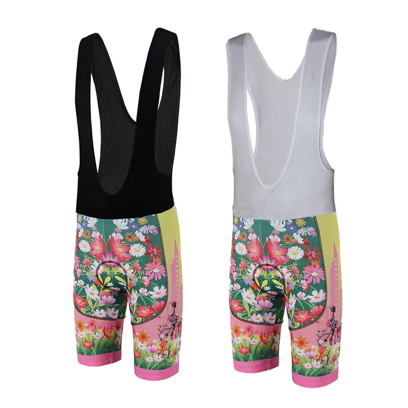 Cycling Shorts Bib Women Flower Mountain Bike Bib Shorts Bike Padded