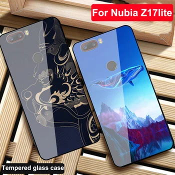 

For Nubia Z17 lite case beast Forbidden City Tempered glass phone cover For Nubia Z17lite nx591j Protective hard glass case capa