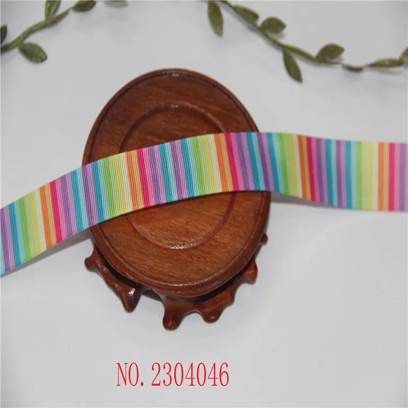 

2.5cm thermal transfer belt high density ribbon seven color rainbow series silk gift wedding bake ribbon 5 yards