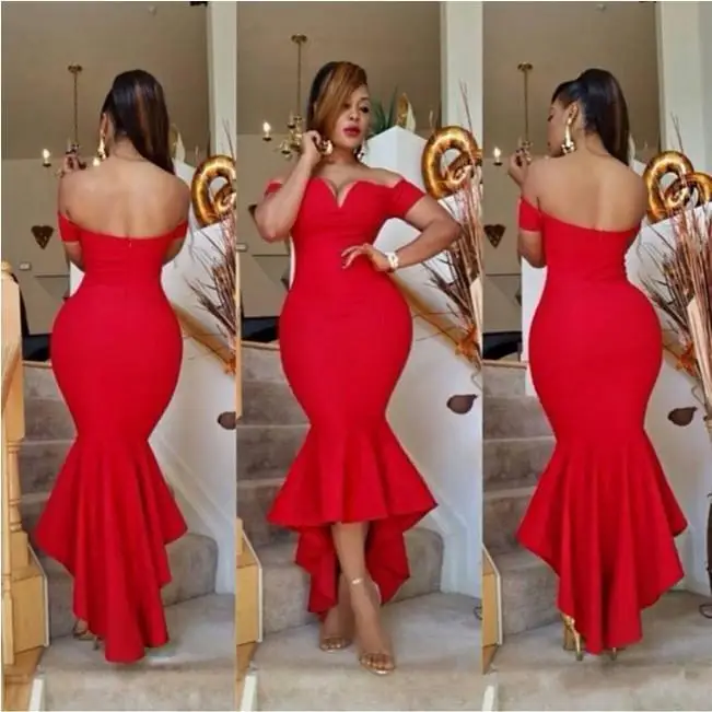 2017 New Dubai Red Mermaid Tail Party Dresses Y Long Prom 2017 New Dubai Red Mermaid Tail Party Dresses Y Long Prom High Low African Arabic Women Plus Size Gowns Ld289 In From Weddings