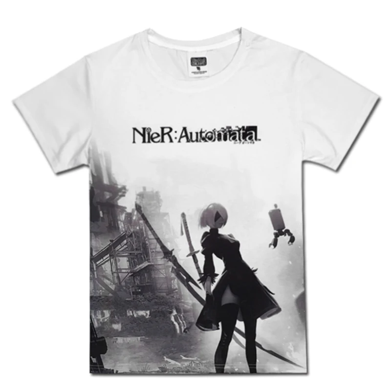Game Nier Automata Figure 2b 9s Metal Offset Printed Cosplay T Shirt Summer Cotton Tshirt New Animation Tee S 3xl Free Ship Game Costumes Aliexpress