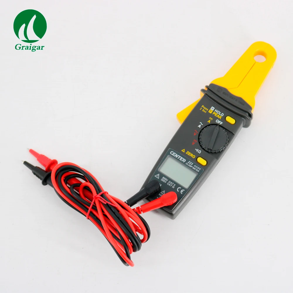 

AC Clamp Meter CENTER-223 Mini Clamp Meter Clamp Meter Tester added with voltage and continuity functions