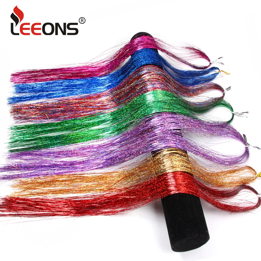 Leeons color ful Sparkel блестящий эффект прямые синтетические волосы для наращивания