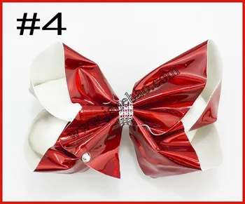 

free shipping 2017 50pcs 8'' Large shiney metallic Holographic Signature hair bows Boutique big hair bows Girl ABC hair clips