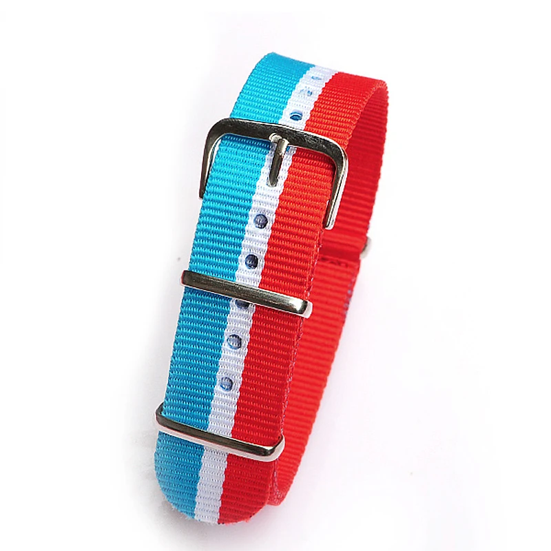 Retail 20mm light blue white red Sport nato fabric watch band straps accessories Bands nylon