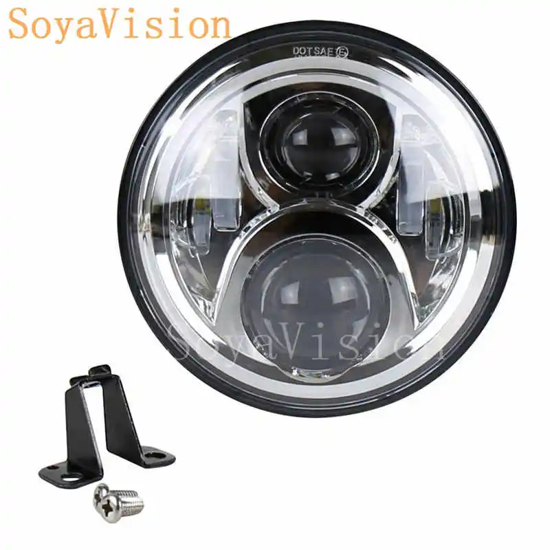 7 Inch Motorcycle LED DRL Pro  jector Headlights With Angel Light for Honda CB400 CB500 CB1300 Hornet 250 600 900 VTE