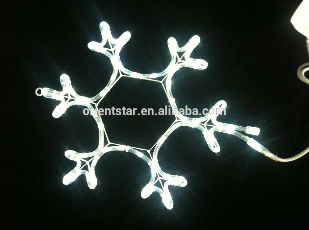 

Free Shipping UL Listed LED Rope Light Motif 2D Snowflake 18" in White and Blue Color for your to choice, 6' Lead Wire UL Plug