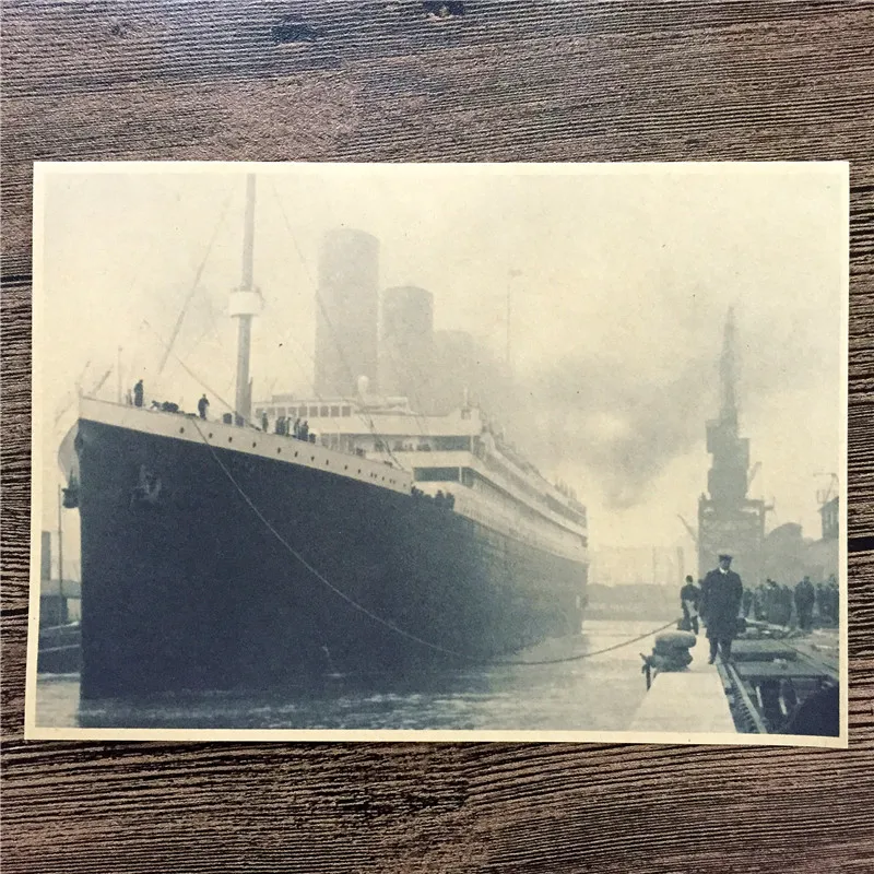 

Vintage HD ship Photo Kraft Paper Poster Retro Wall Art Crafts Sticker Living Room Print Painting Home decor 42x30cm ZIP-A113