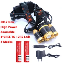 10000LM фар 3 светодиодный XM-L T6 фары приближающий высоко Мощность противотуманных фар+ 2*18650 Батарея+ AC Зарядное устройство+ Автомобильное Зарядное устройство