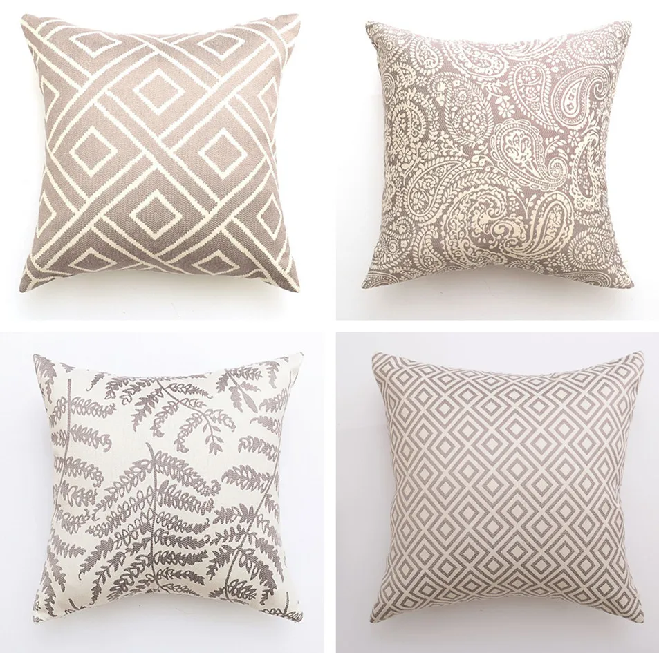 

Luxurious European Cotton Jacquard Pillow Cover Home Decor Geometric Cushion Cover Decoration Pillowcase decorative pillowsham
