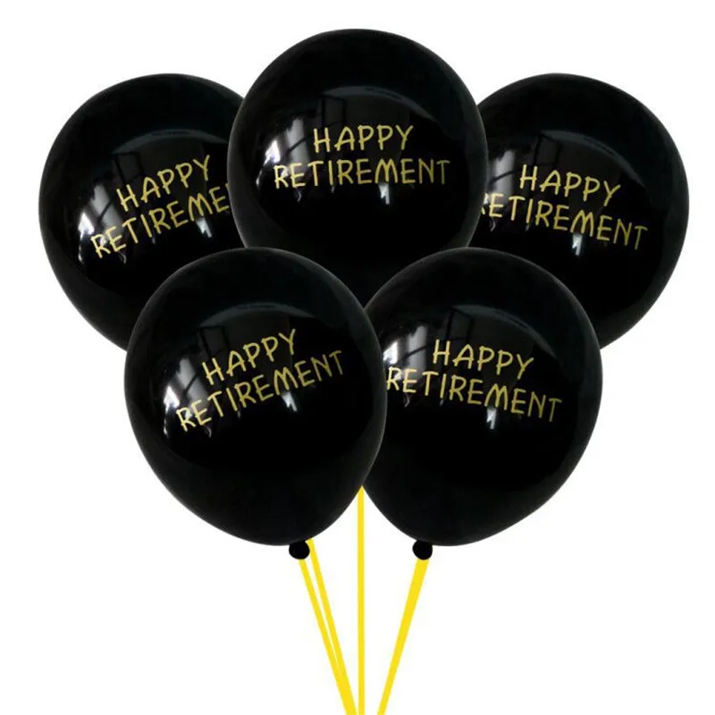 10 шт. латексные шарики с принтом надписью Happy Retirement дюймов черный гелиевый воздух