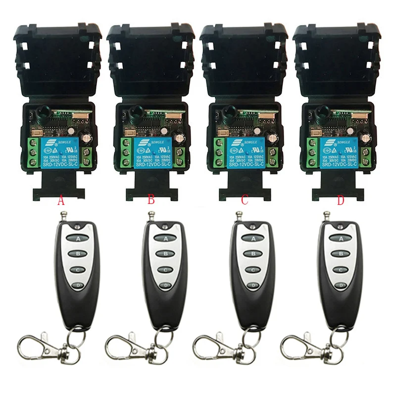 

Universal Wireless Remote Control Switch DC12V 24V 1CH 1 CH RF Relay Receiver Module For Light Switches Garage Doors/lamp