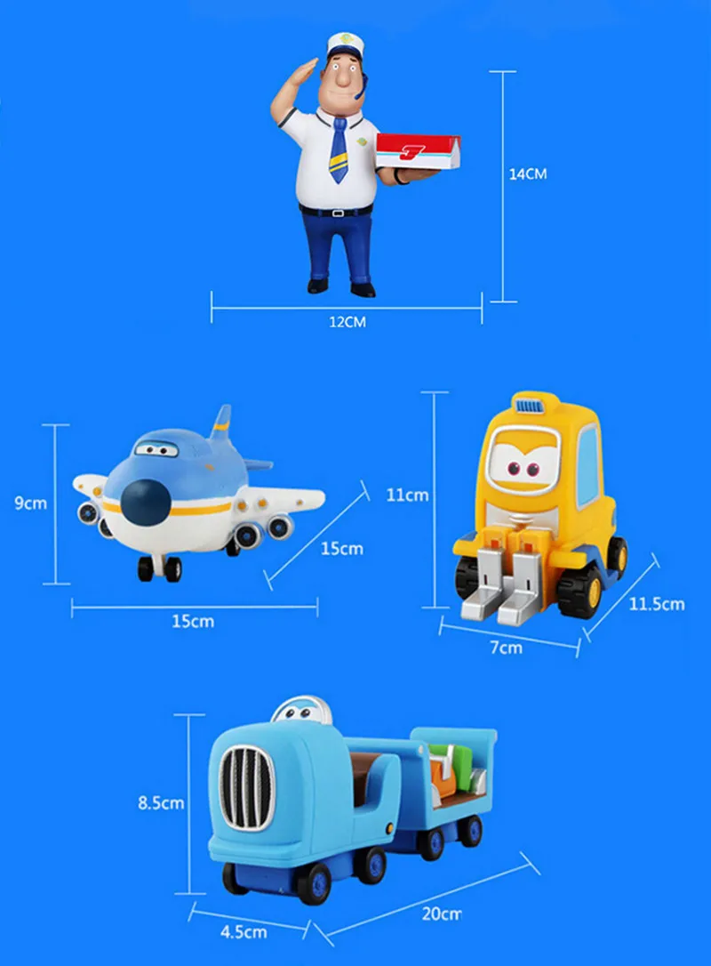 Q версия фигурка Супер Крылья АБС пластик игрушки роботы милый мини самолет робот