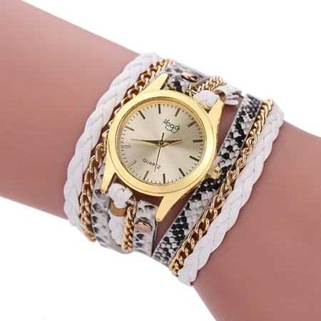 Новое поступление, Топ бренд, роскошные часы под платье, женские часы с золотым браслетом, женские кожаные кварцевые наручные часы, Ceasuri Relogio Feminino - Цвет: Белый