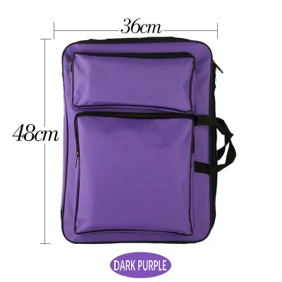 Модная однотонная художественная школьная сумка, Детская Водонепроницаемая художественная сумка, принадлежности для художественных эскизов, доска для рисования, сумка для детей - Цвет: Фиолетовый