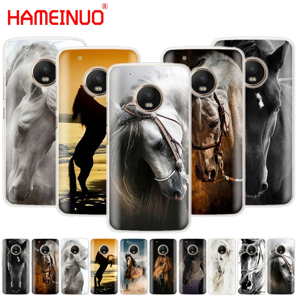 

HAMEINUO Horse Animal Printed case phone cover For Motorola Moto X4 C G6 G5 G5S G4 Z2 Z3 PLAY PLUS