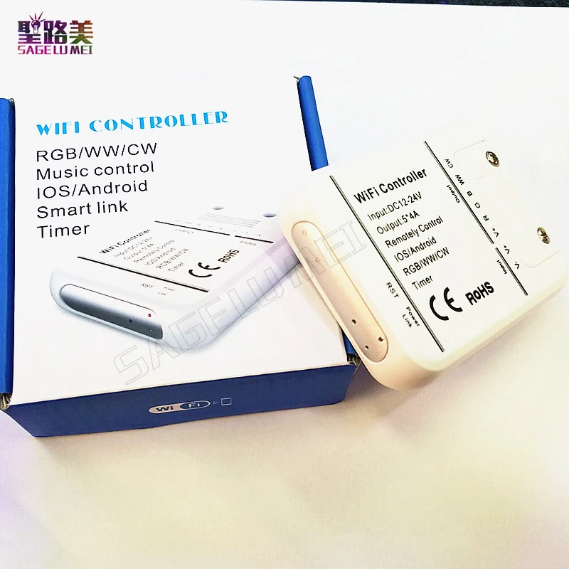 DC12V 24V Wifi светодиодный контроллер RGB / RGBW RGBWW 16 миллионов цветов управление музыкой