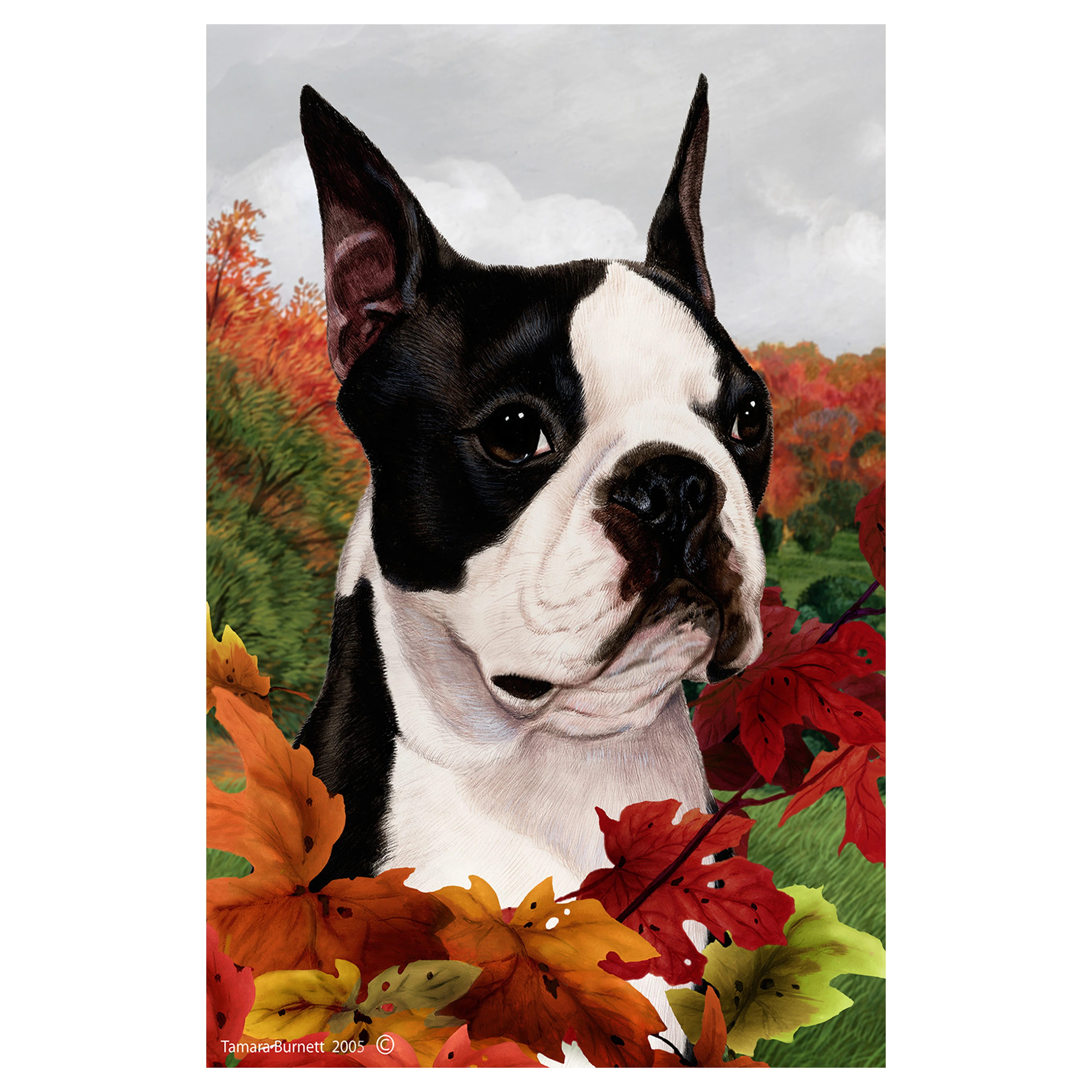 

Drop shipping custom double sided printing 100% polyester 12" x 18" Best of Breed Fall Leaves dogs Garden Flags