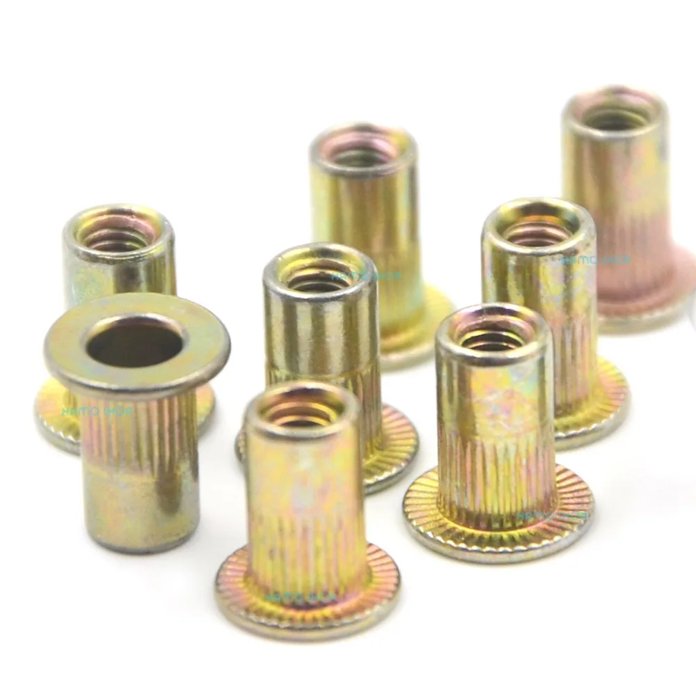 

100pcs M3 Rivet Nut Flat Head Threaded Multi Blind Rivnut Insert Nutsert Steel