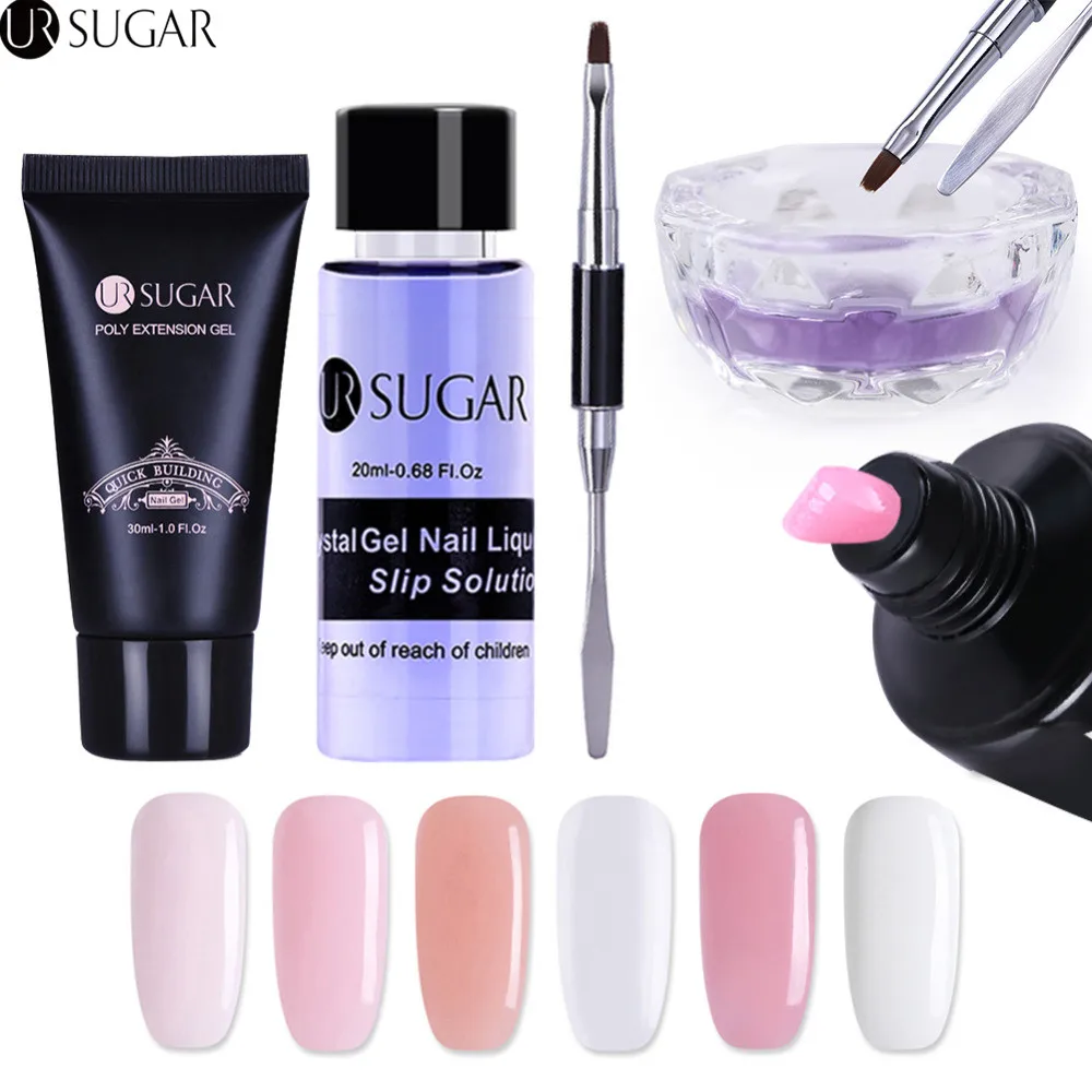 

UR SUGAR 30ml Quick Building Nail Extension Gel Acrylic Poly UV Gel Clear White UV Builder Nail Tips Gel Varnish Slip Solution