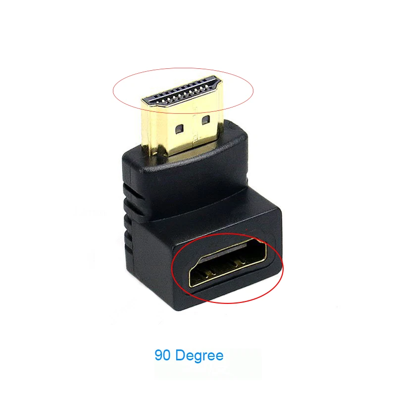 1/2/5 шт.-HDMI-Male к HDMI переходник с внутренней резьбой 90 градусов 270 градусов угол HDMI удлинитель конвертер для HDTV - Цвет: 90 Degree