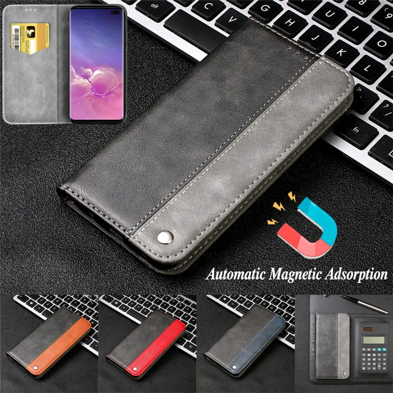 

High Quality Leather Case for Samsung Galaxy S10 5G Wallet Flip Stand Phone Cases for Samsung S10E S10 S9 S8 Plus S7 Edge Cover