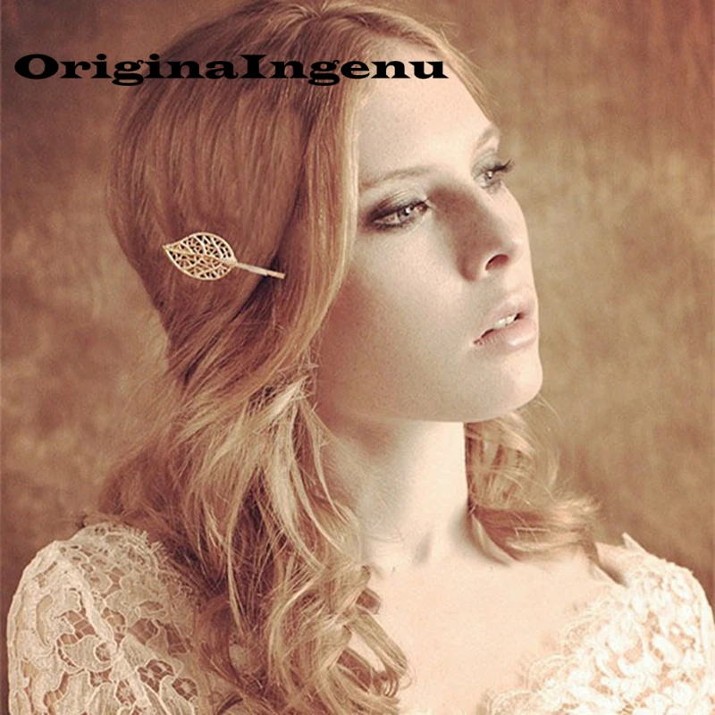 Корона диадема ажурные листья волос Булавки ювелирные изделия Простой невесты