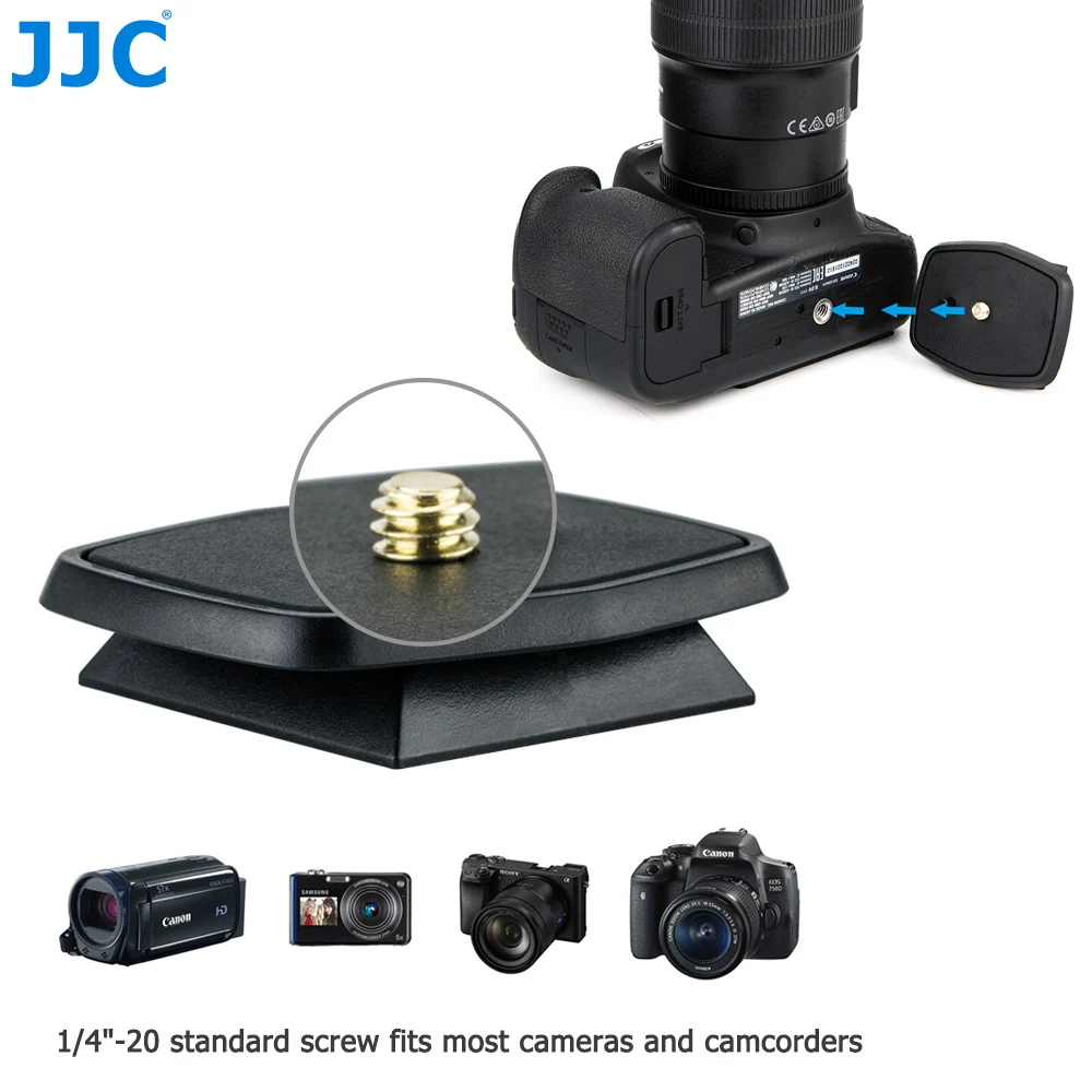 JJC CP-6 БЫСТРОРАЗЪЕМНАЯ пластина 1/"-20 стандартный винт для JJC TP-P1 черный/TP-JD2 черный штатив