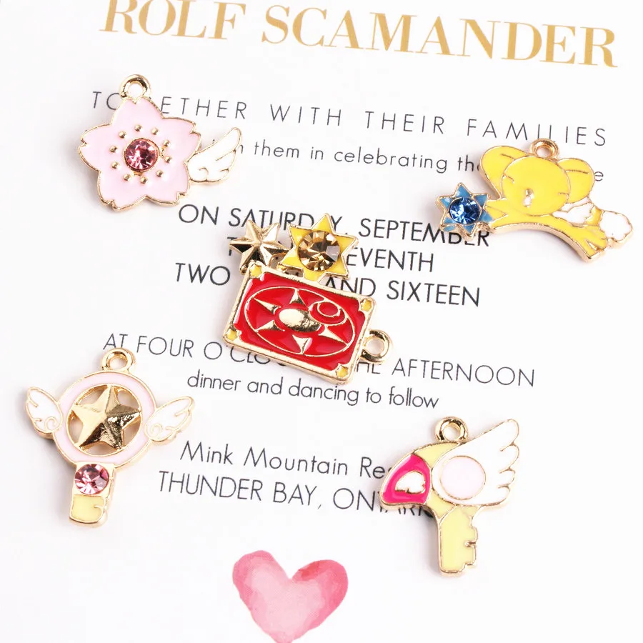 

Anime Cardcaptor Sakuras Enamel Charms Pendant for Necklace Bracelet DIY Jewelry Making Fashion Dangle Charms 20Pcs/lot