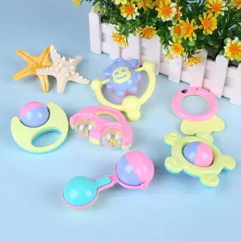 

6pcs Baby Animal Handbells Safety Developmental Lovely Toy Bells Rattle Gift