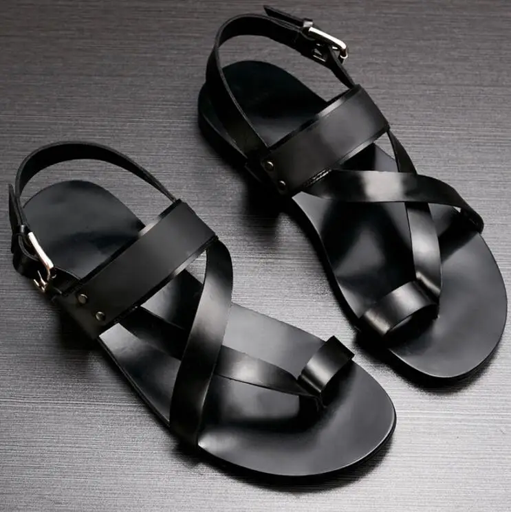 stylish leather sandals mens
