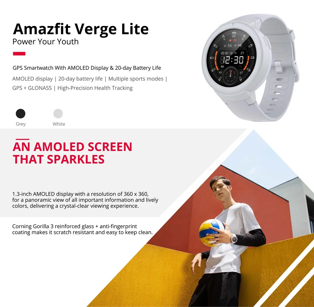 Глобальная версия Huami AMAZFIT Verge Lite Смарт-часы мужские wo мужские gps+ ГЛОНАСС IP68 Водонепроницаемые мульти-спортивные Смарт-часы трекер здоровья