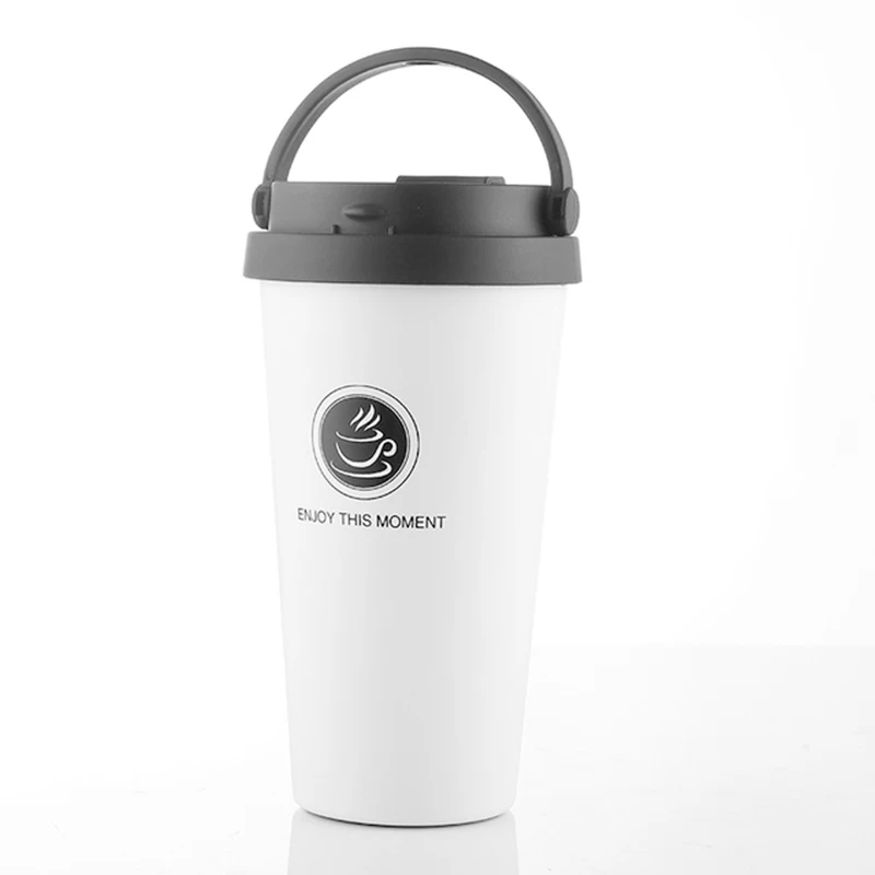 500ml white Кружка из нержавеющей стали Thermocup Кофе кружки 500 мл Thermos Мода герметичная бутылка для воды с крышкой бутылки молока - Цвет: 500ml white