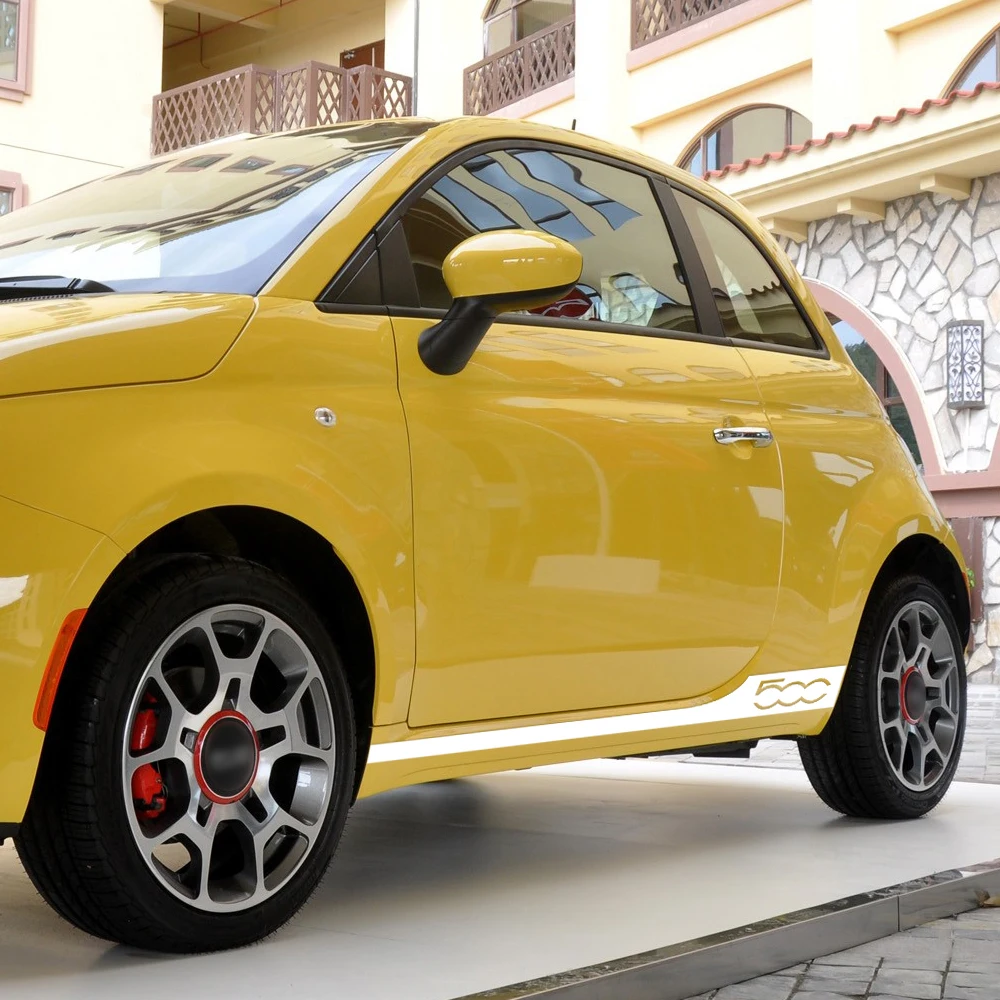 2 قطعة من سيارة التصميم سباق أبارث الجانب المشارب تنورة ملصقا الجسم ديكور طبق بورسلين مع ملصق مخصص ل فيات 500 اكسسوارات