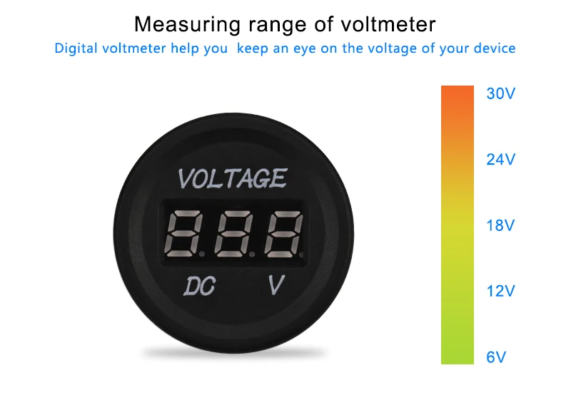 Водонепроницаемый Вольтметр для мотоцикла DC 12 В 24 в цифровой автомобильный вольтметр 12 В для мотоцикла