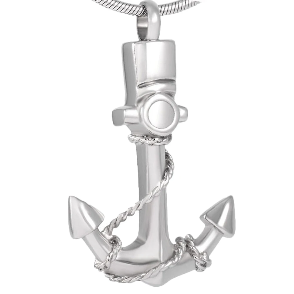 Silver Anchor Cremation Jewelry Navy Sailor Marines Memorial Urn Necklace Necklace for Ashes 