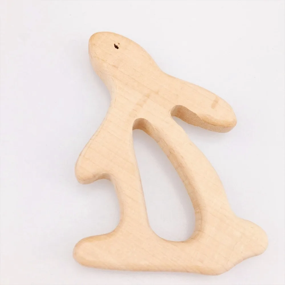 

Cute 10PC Beech Wooden Teether Rabbit Best Birthday Gifts For Kids DIY Hanging Accessories Wall Decor Baby Shower Gifts Teether
