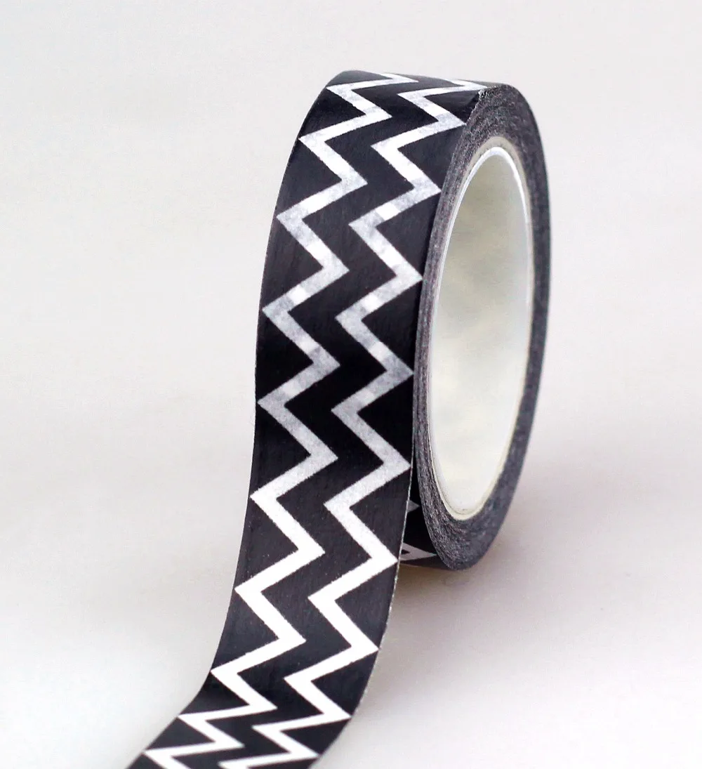 

high quality 10pcs black white chevron washi tape DIY deco scrapbooking planner masking tape adhesive tape kawaii stationery