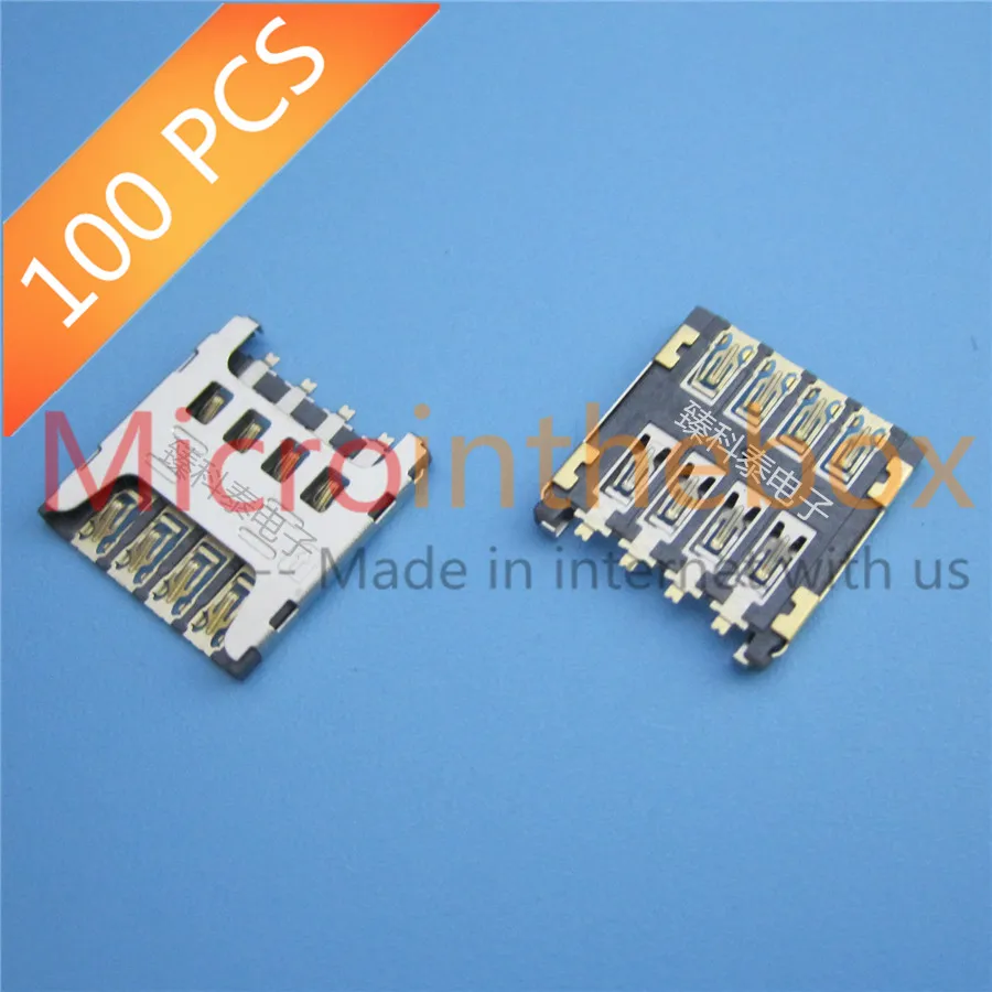 

Micro SIM Connector 100PCS/LOT SIM card holder push pull 8Pin for mobile wearable device watch