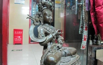 

Nepal Buddhism Old Pure Copper Bronze Kwan-Yin GuanYin Bodhisattva Buddha Statue
