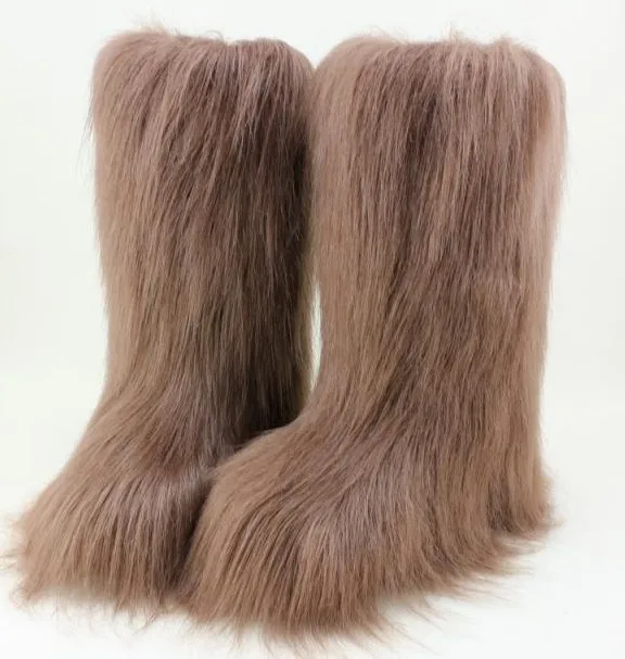 faux fur yeti boots