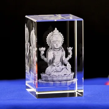 

Indian Vishnu K9 Crystal Laser 3D Internal Statue Sculpture Inter-engraving Figurines Miniatures Crystal Arts Crafts Home Decor