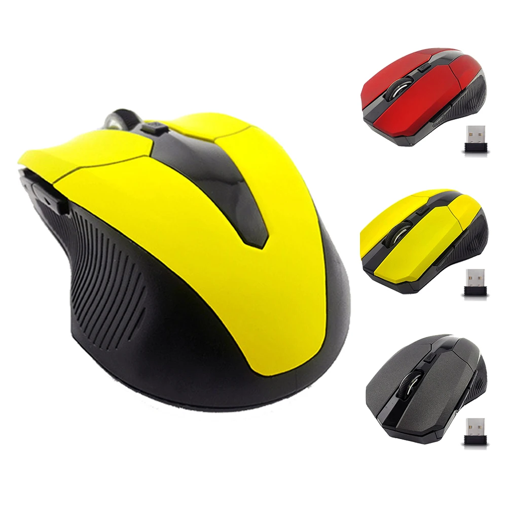 2.4G USB Red Optical Wireless Mouse 6 Buttons for Computer Laptop